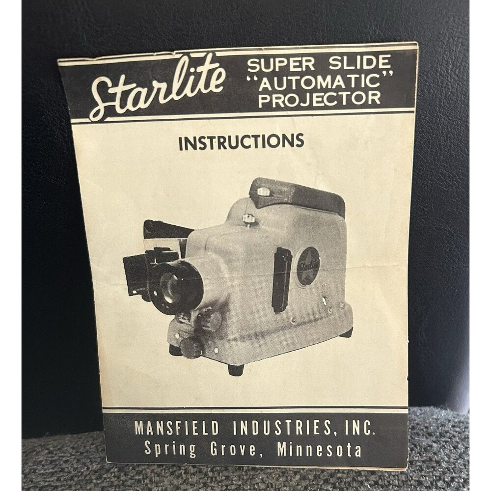 Starlite Super Slide Automatic Projector Owner's Manual Mansfield Industries Inc